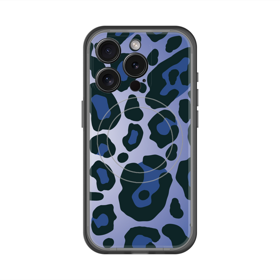 スリムプロテクションプレミアムケース with MagSafe［ Leopard - Blue ］