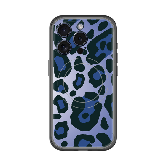 スリムプロテクションプレミアムケース with MagSafe［ Leopard - Blue ］