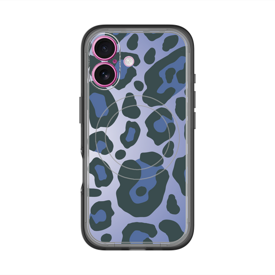 スリムプロテクションプレミアムケース with MagSafe［ Leopard - Blue ］
