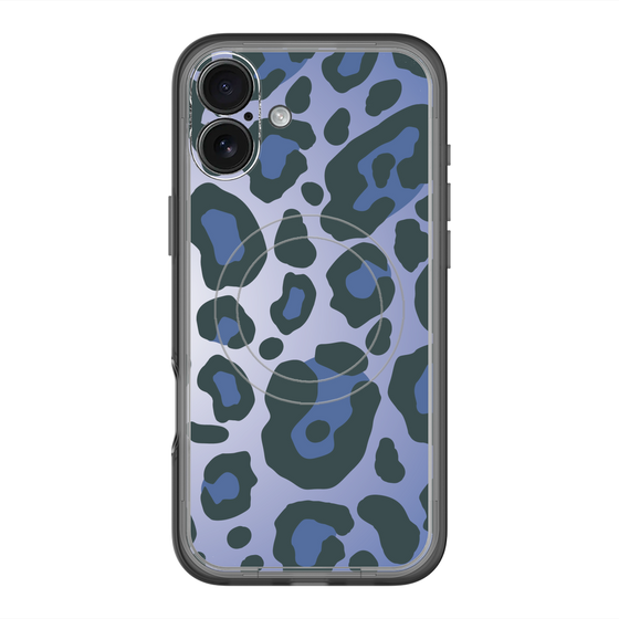 スリムプロテクションプレミアムケース with MagSafe［ Leopard - Blue ］