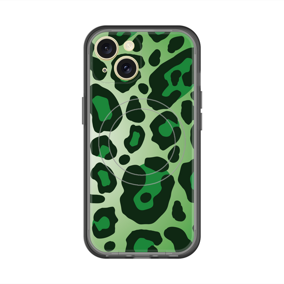 スリムプロテクションプレミアムケース with MagSafe［ Leopard - Green ］