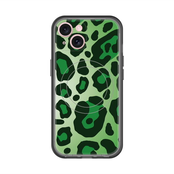 スリムプロテクションプレミアムケース with MagSafe［ Leopard - Green ］