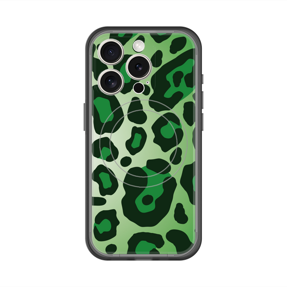 スリムプロテクションプレミアムケース with MagSafe［ Leopard - Green ］