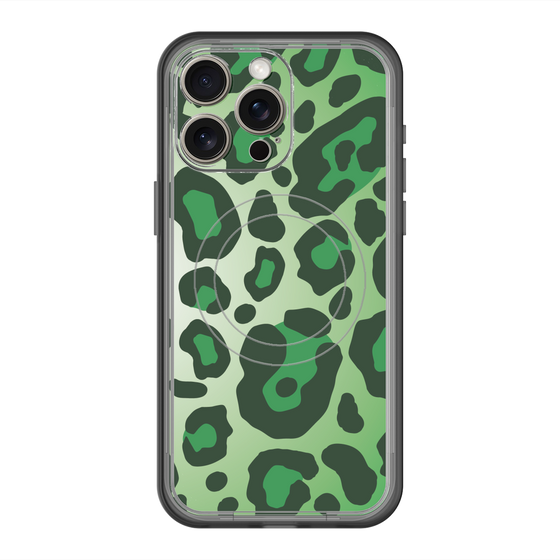 スリムプロテクションプレミアムケース with MagSafe［ Leopard - Green ］