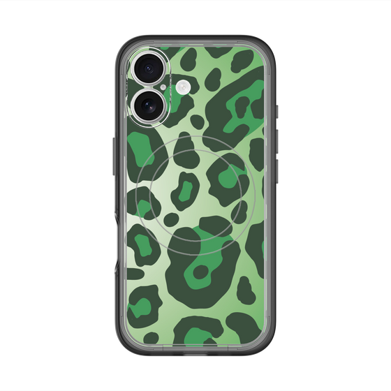 スリムプロテクションプレミアムケース with MagSafe［ Leopard - Green ］