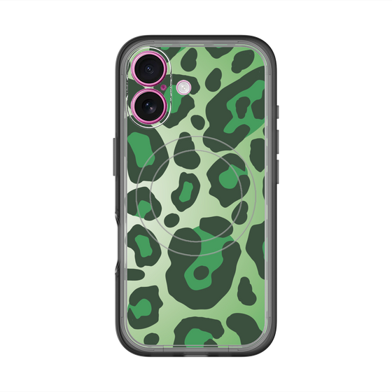 スリムプロテクションプレミアムケース with MagSafe［ Leopard - Green ］
