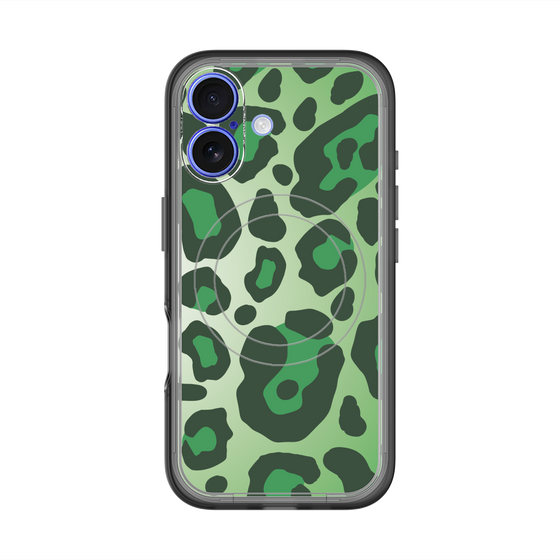 スリムプロテクションプレミアムケース with MagSafe［ Leopard - Green ］