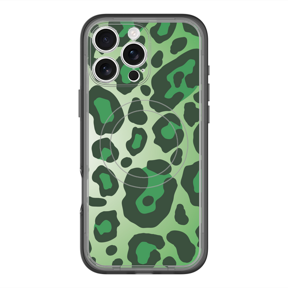 スリムプロテクションプレミアムケース with MagSafe［ Leopard - Green ］