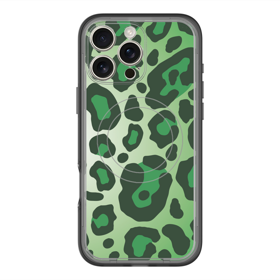 スリムプロテクションプレミアムケース with MagSafe［ Leopard - Green ］