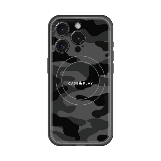スリムプロテクションプレミアムケース with MagSafe［ Camouflage - Black ］