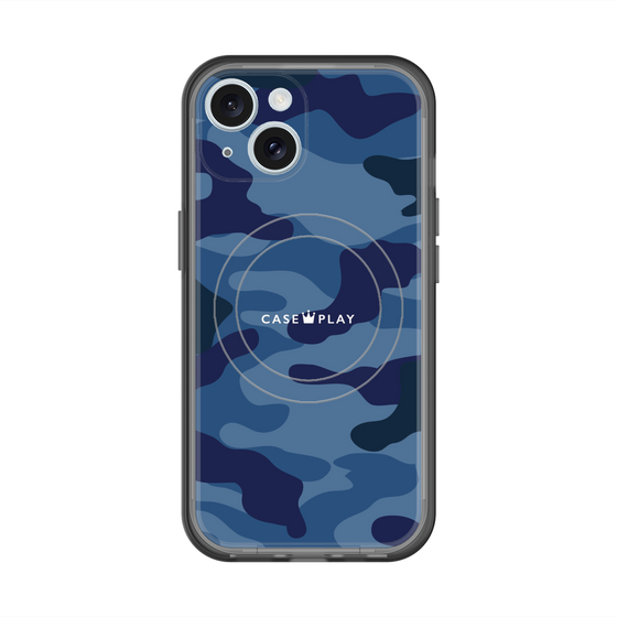スリムプロテクションプレミアムケース with MagSafe［ Camouflage - Blue ］