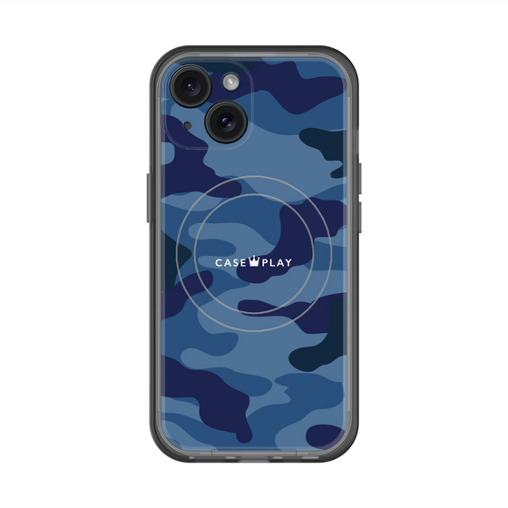 スリムプロテクションプレミアムケース with MagSafe［ Camouflage - Blue ］