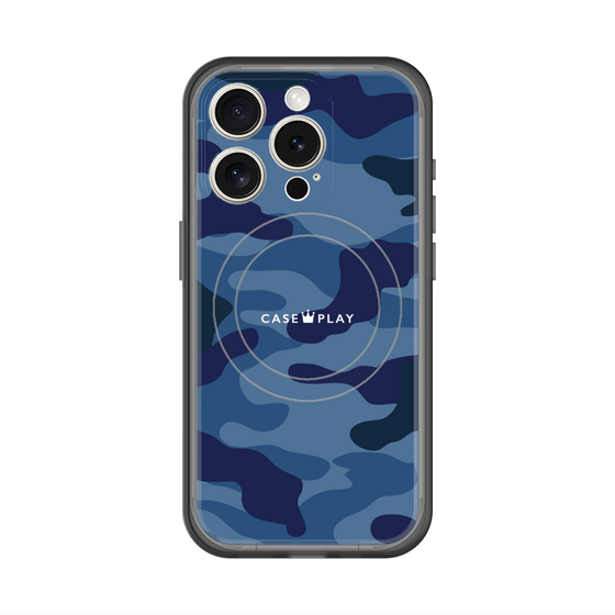 スリムプロテクションプレミアムケース with MagSafe［ Camouflage - Blue ］