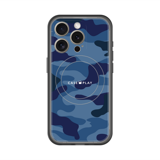 スリムプロテクションプレミアムケース with MagSafe［ Camouflage - Blue ］