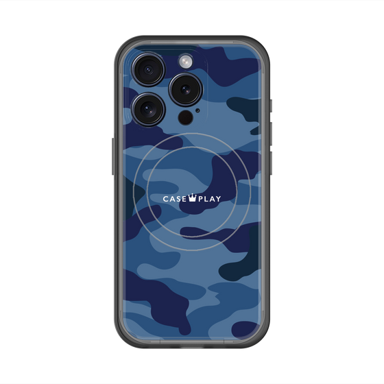 スリムプロテクションプレミアムケース with MagSafe［ Camouflage - Blue ］