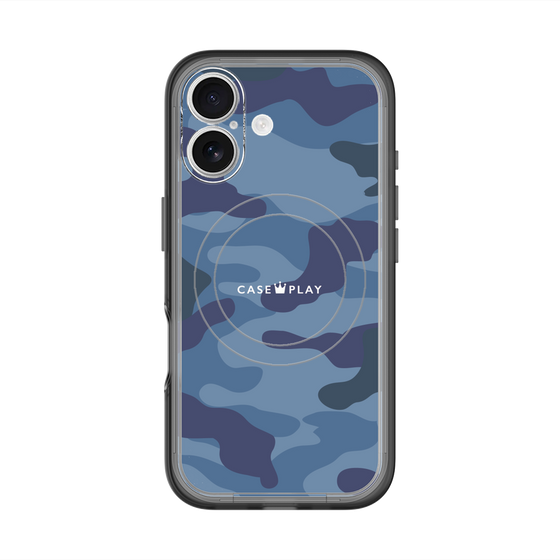 スリムプロテクションプレミアムケース with MagSafe［ Camouflage - Blue ］