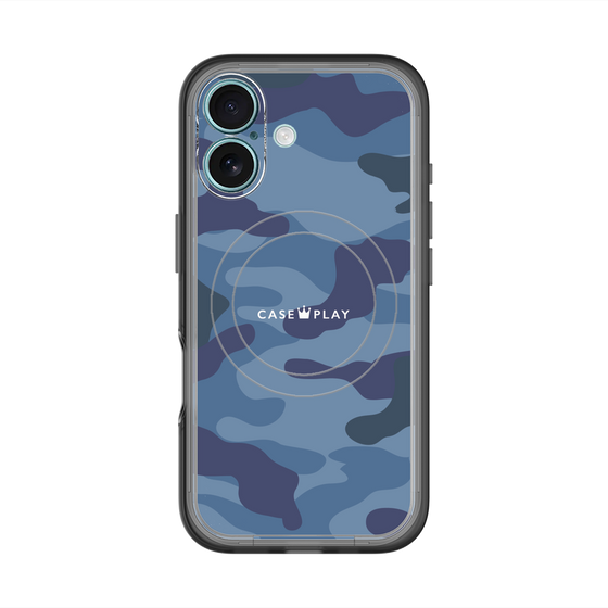 スリムプロテクションプレミアムケース with MagSafe［ Camouflage - Blue ］