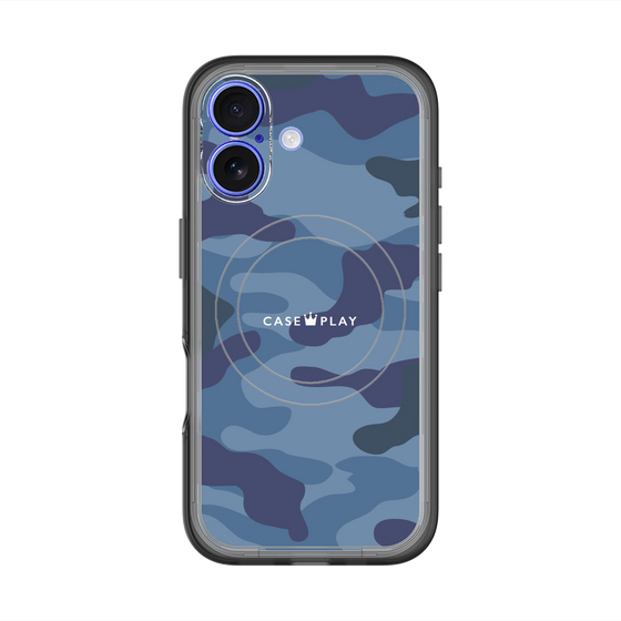 スリムプロテクションプレミアムケース with MagSafe［ Camouflage - Blue ］