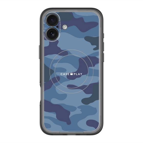スリムプロテクションプレミアムケース with MagSafe［ Camouflage - Blue ］