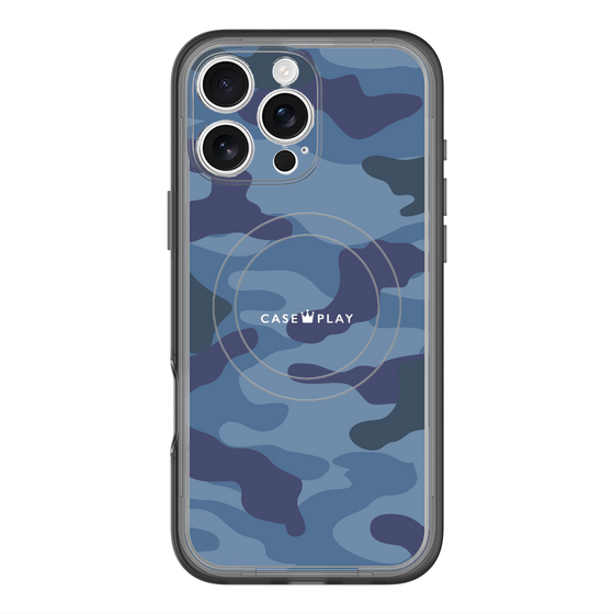 スリムプロテクションプレミアムケース with MagSafe［ Camouflage - Blue ］