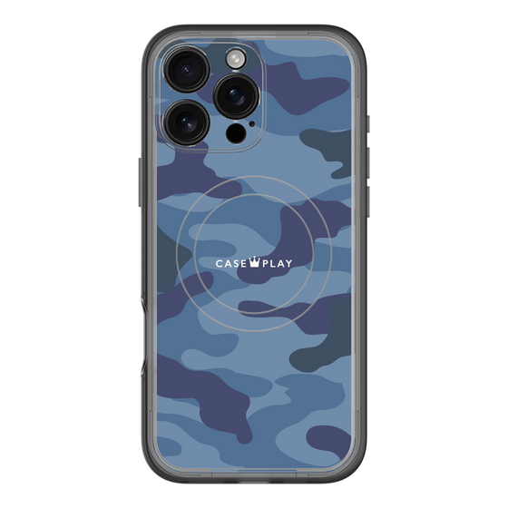 スリムプロテクションプレミアムケース with MagSafe［ Camouflage - Blue ］