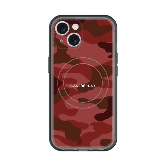 スリムプロテクションプレミアムケース with MagSafe［ Camouflage - Red ］
