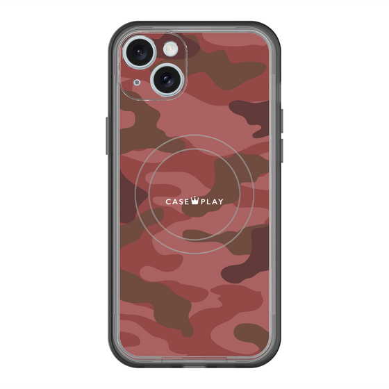 スリムプロテクションプレミアムケース with MagSafe［ Camouflage - Red ］