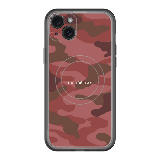 スリムプロテクションプレミアムケース with MagSafe［ Camouflage - Red ］