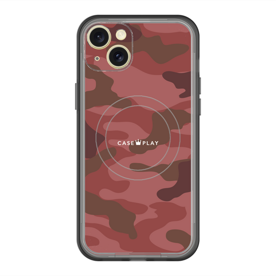 スリムプロテクションプレミアムケース with MagSafe［ Camouflage - Red ］