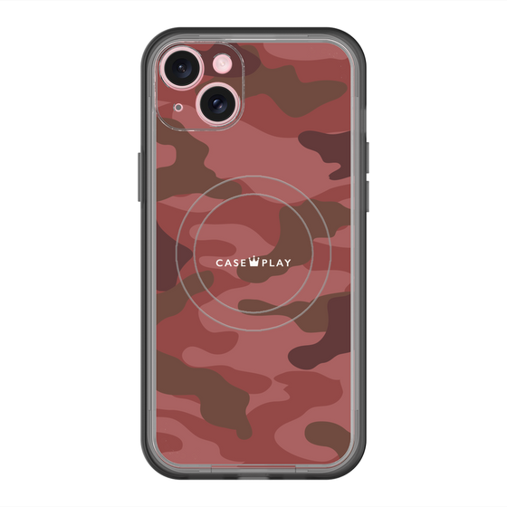 スリムプロテクションプレミアムケース with MagSafe［ Camouflage - Red ］