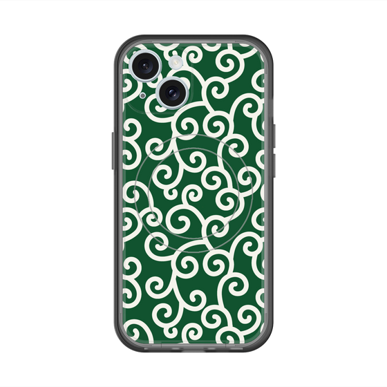 スリムプロテクションプレミアムケース with MagSafe［ 唐草模様 - Green ］