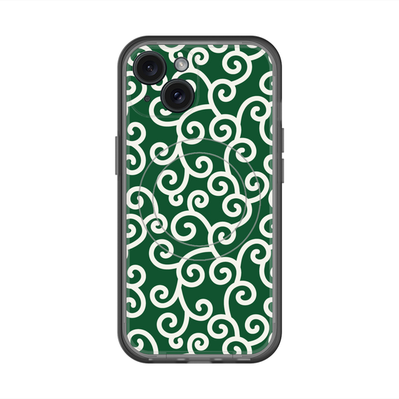 スリムプロテクションプレミアムケース with MagSafe［ 唐草模様 - Green ］