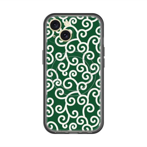 スリムプロテクションプレミアムケース with MagSafe［ 唐草模様 - Green ］