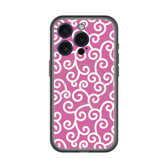 スリムプロテクションプレミアムケース with MagSafe［ 唐草模様 - Pink ］