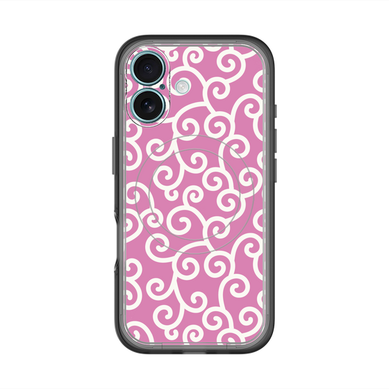 スリムプロテクションプレミアムケース with MagSafe［ 唐草模様 - Pink ］