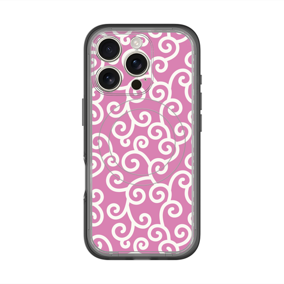 スリムプロテクションプレミアムケース with MagSafe［ 唐草模様 - Pink ］