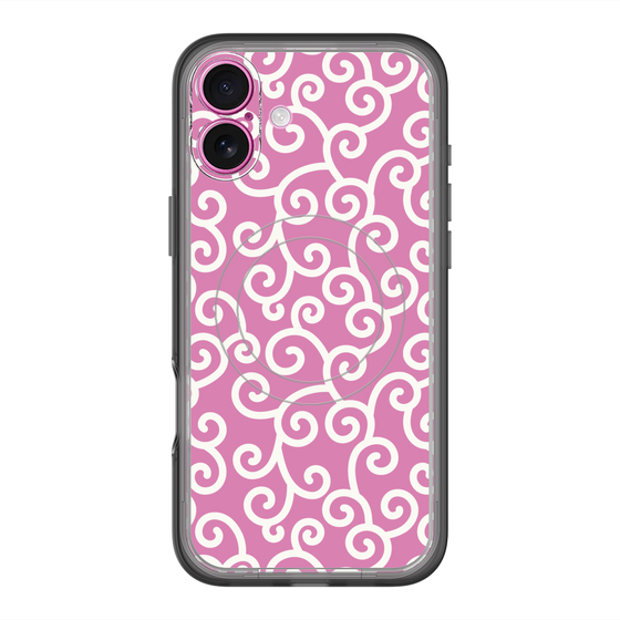スリムプロテクションプレミアムケース with MagSafe［ 唐草模様 - Pink ］