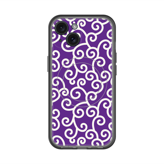 スリムプロテクションプレミアムケース with MagSafe［ 唐草模様 - Purple ］