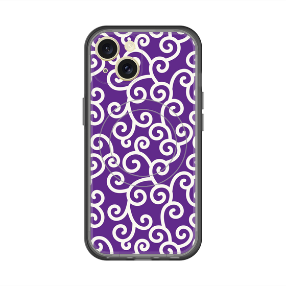 スリムプロテクションプレミアムケース with MagSafe［ 唐草模様 - Purple ］