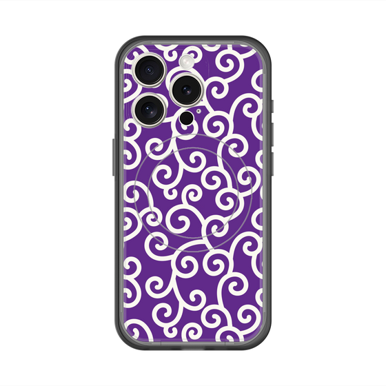 スリムプロテクションプレミアムケース with MagSafe［ 唐草模様 - Purple ］