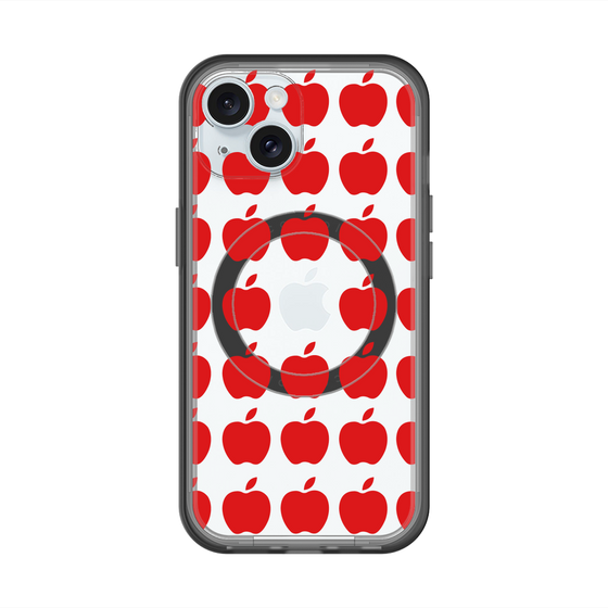 スリムプロテクションプレミアムケース with MagSafe［ Apple - Red ］