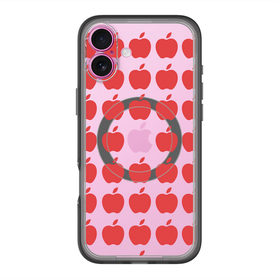 スリムプロテクションプレミアムケース with MagSafe［ Apple - Red ］