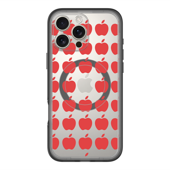 スリムプロテクションプレミアムケース with MagSafe［ Apple - Red ］