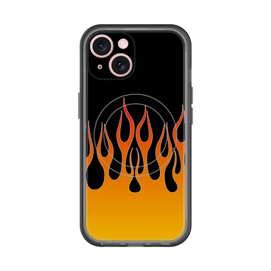 スリムプロテクションプレミアムケース with MagSafe［ 炎 - Orange ］