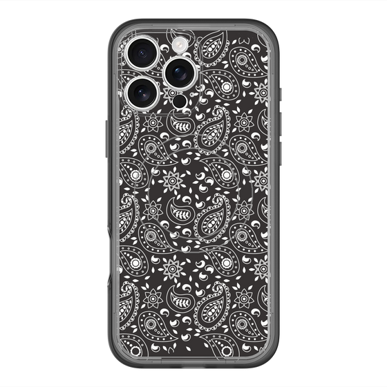 スリムプロテクションプレミアムケース with MagSafe［ ペイズリー - Black ］