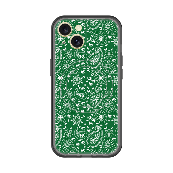 スリムプロテクションプレミアムケース with MagSafe［ ペイズリー - Green ］