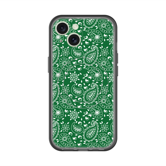 スリムプロテクションプレミアムケース with MagSafe［ ペイズリー - Green ］