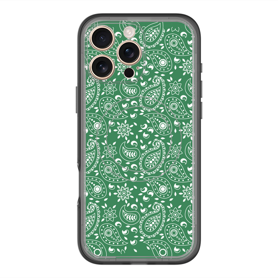スリムプロテクションプレミアムケース with MagSafe［ ペイズリー - Green ］