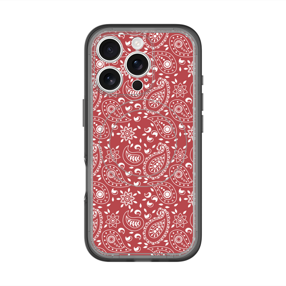 スリムプロテクションプレミアムケース with MagSafe［ ペイズリー - Red ］