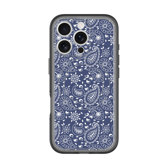 スリムプロテクションプレミアムケース with MagSafe［ ペイズリー - Blue ］